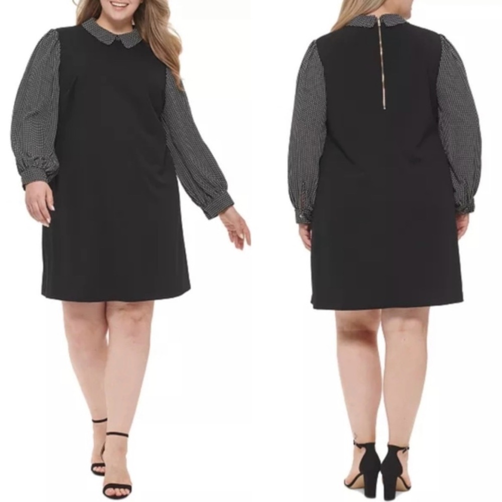 Tommy Hilfiger Black and White Long Sleeve Dress